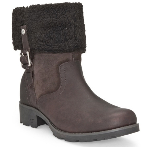 Ugg Australia Women Bellvue II Leather Ankle Booties shoes sz 7.5 - Picture 1 of 15